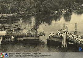 Kondisi jembatan ketika akan tersambung setelah kapal melintas di sungai siak tahun 1959